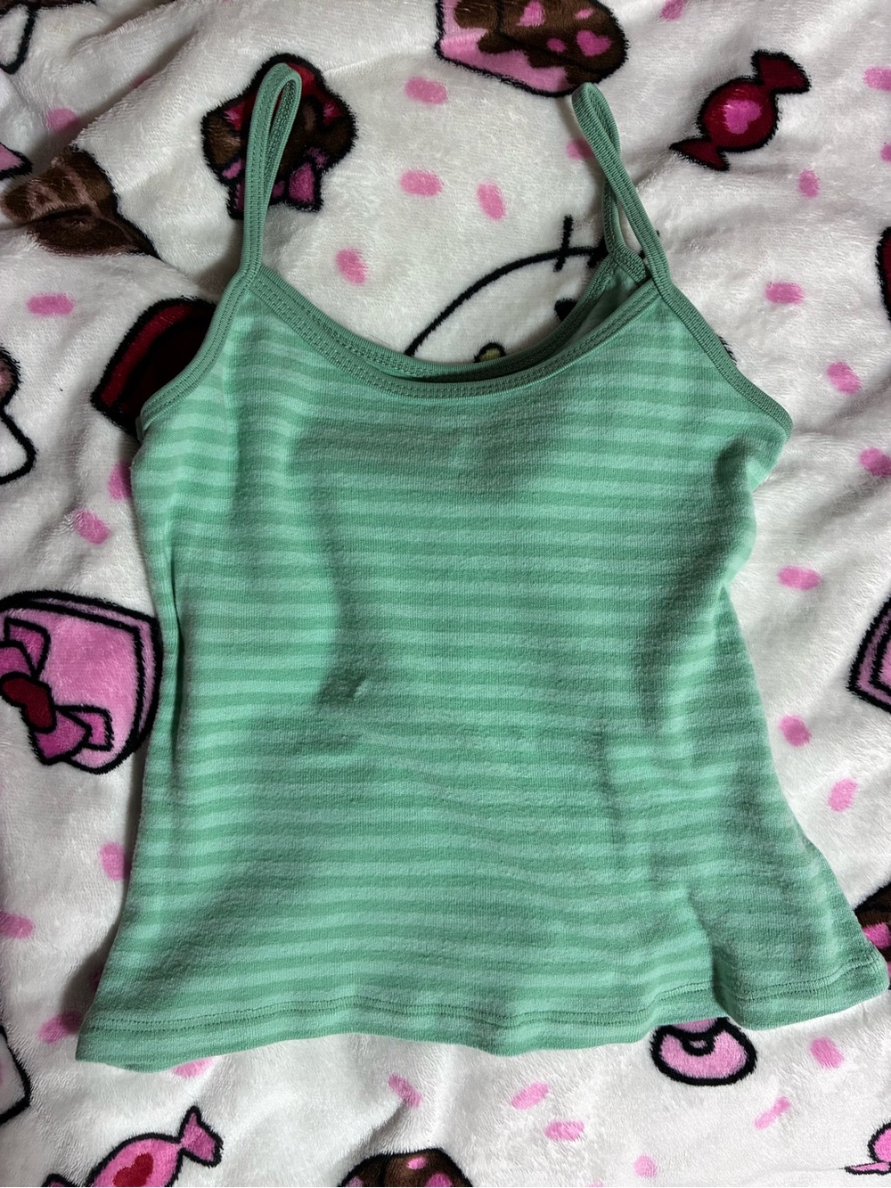 Mint Striped Ribbed Camisole
